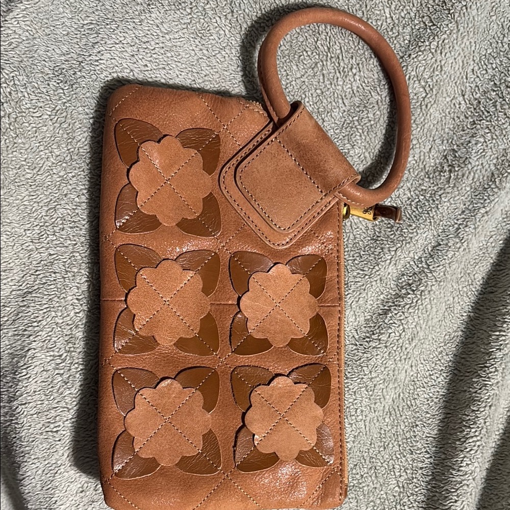 HOBO brown flowered wristlet.  Used once.